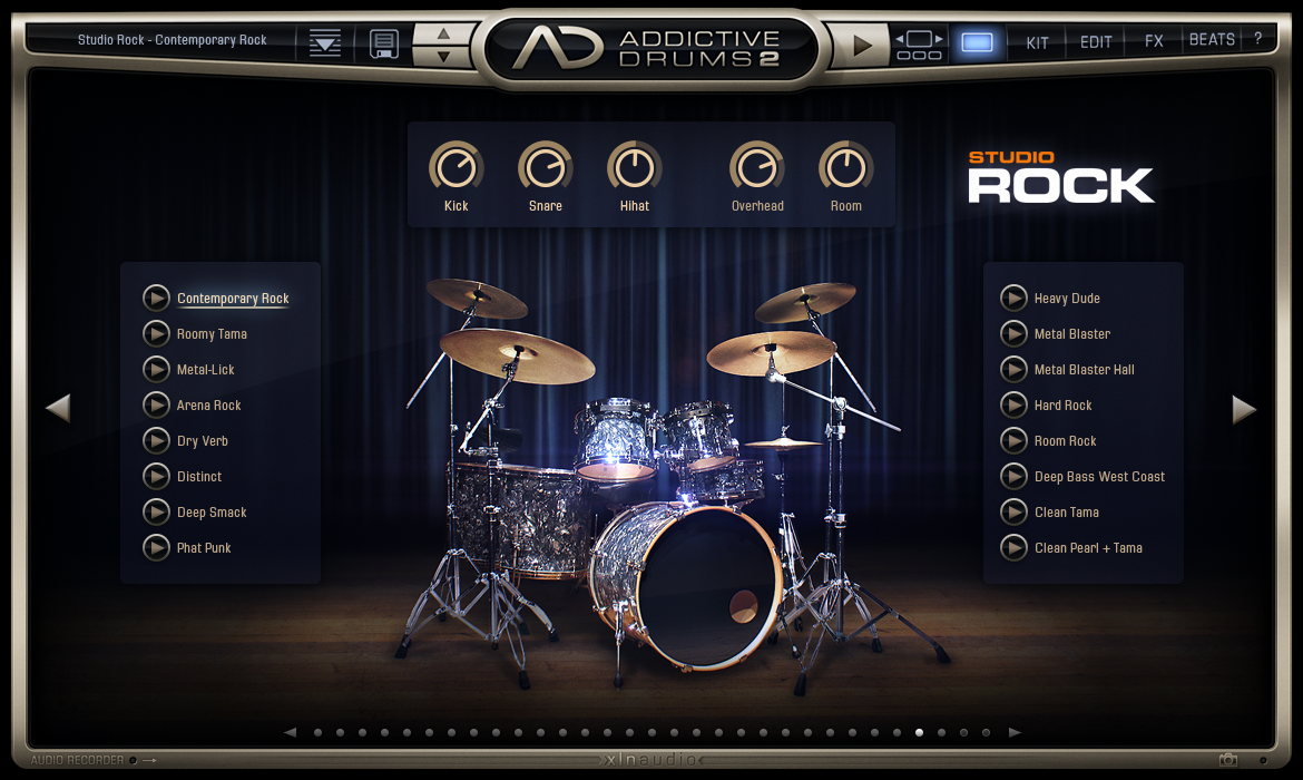 Addictive Drums 2 - Kit Main View (Studio Rock AdPak)