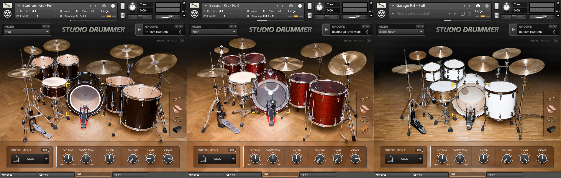 NI Studio Drummer - All 3 Virtual Drum Kits