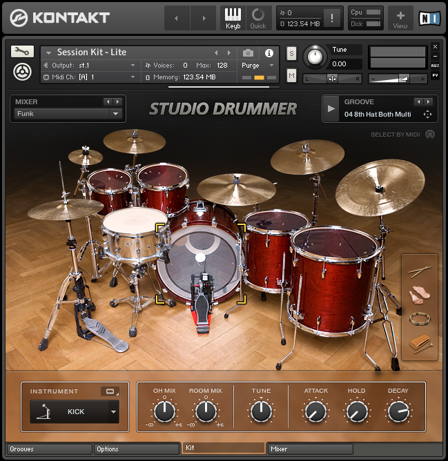 Studio Drummer - Drum Kit View