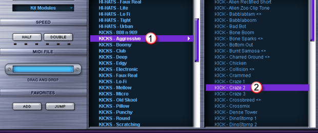 Exchanging Stylus RMX drum kit pieces